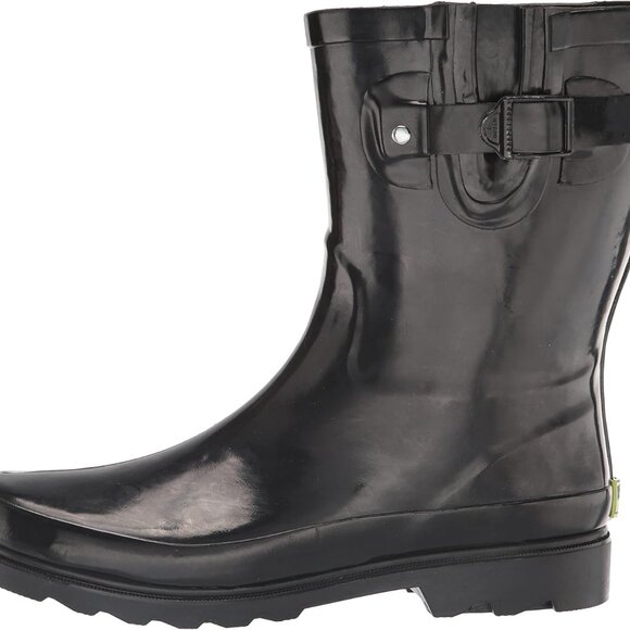 Women Waterproof Rain Boots Mid Height Rubber Calf High Slip-Resistant - Picture 8 of 9